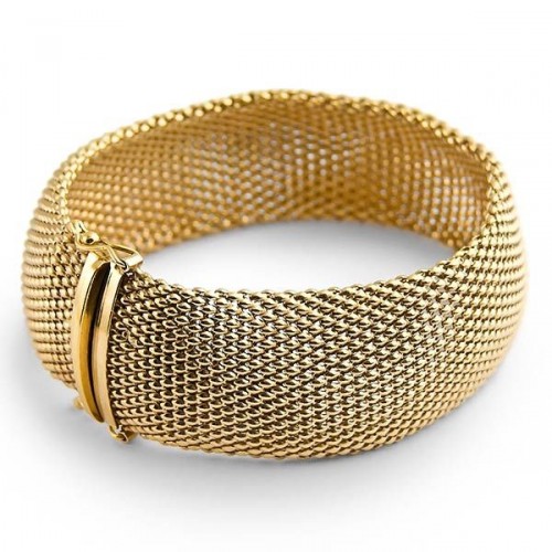 hasır işlemeli şık kilitli bilezik modeli