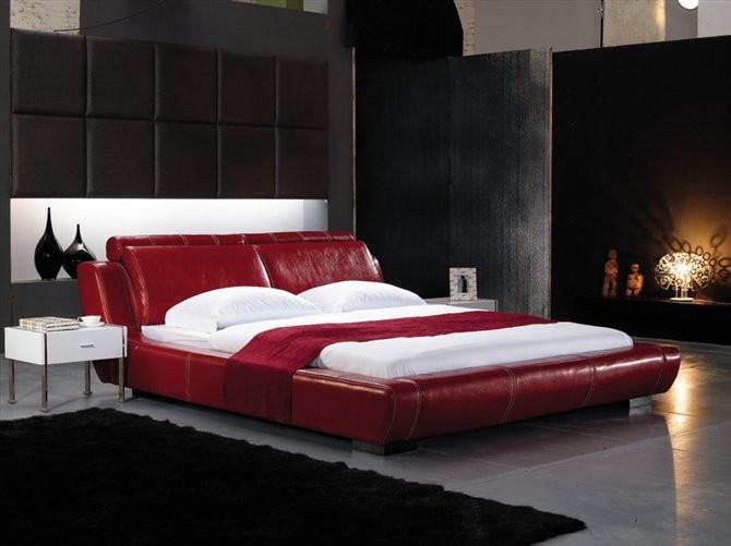 kırmızı oval son moda romantik yatak odası takımı