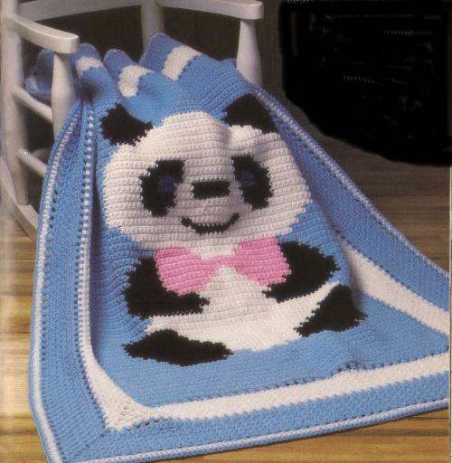 panda desenli örgü bebek battaniyesi modeli Kadın sitesi kadınca