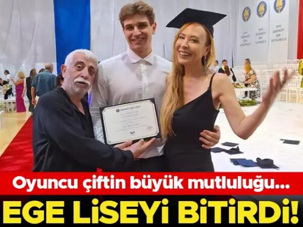 Oyuncu çiftin büyük mutluluğu… Ege liseyi bitirdi!